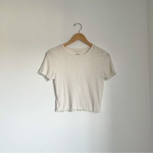 American Eagle Ribbed Crop Tee - Size Medium